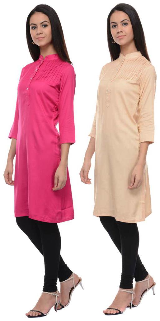 

Sritika Solid Rayon Multi Cambo Kurtis