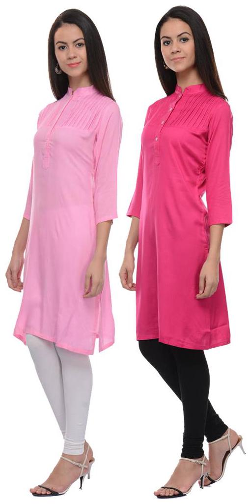 

Sritika Solid Rayon Multi Cambo Kurtis