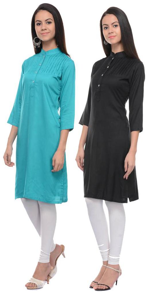 

Sritika Solid Rayon Multi Cambo Kurtis