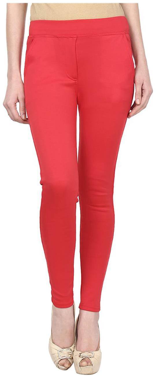 Sritika Women Red Straight fit Jegging