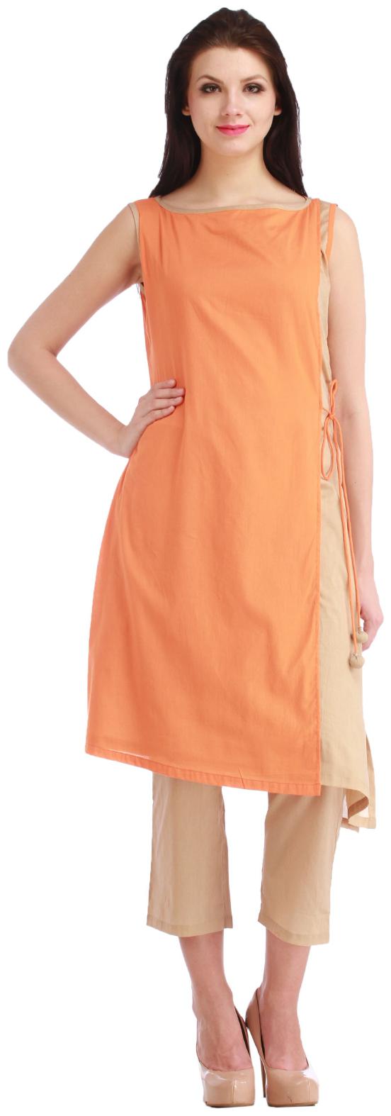 

Sritika Women Orange Solid Straight Kurta