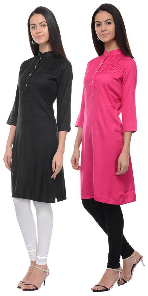 

Sritika Solid Rayon Multi Cambo Kurtis