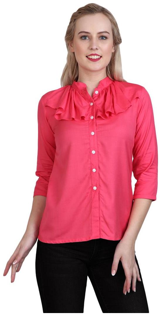 

Sritika Women Pink Solid Regular Fit Shirt