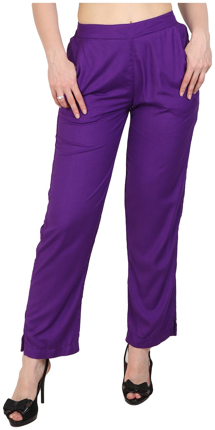 

Sritika Women Purple Straight fit Regular trousers