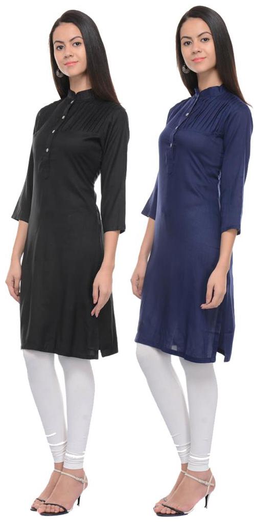 

Sritika Solid Rayon Multi Cambo Kurtis