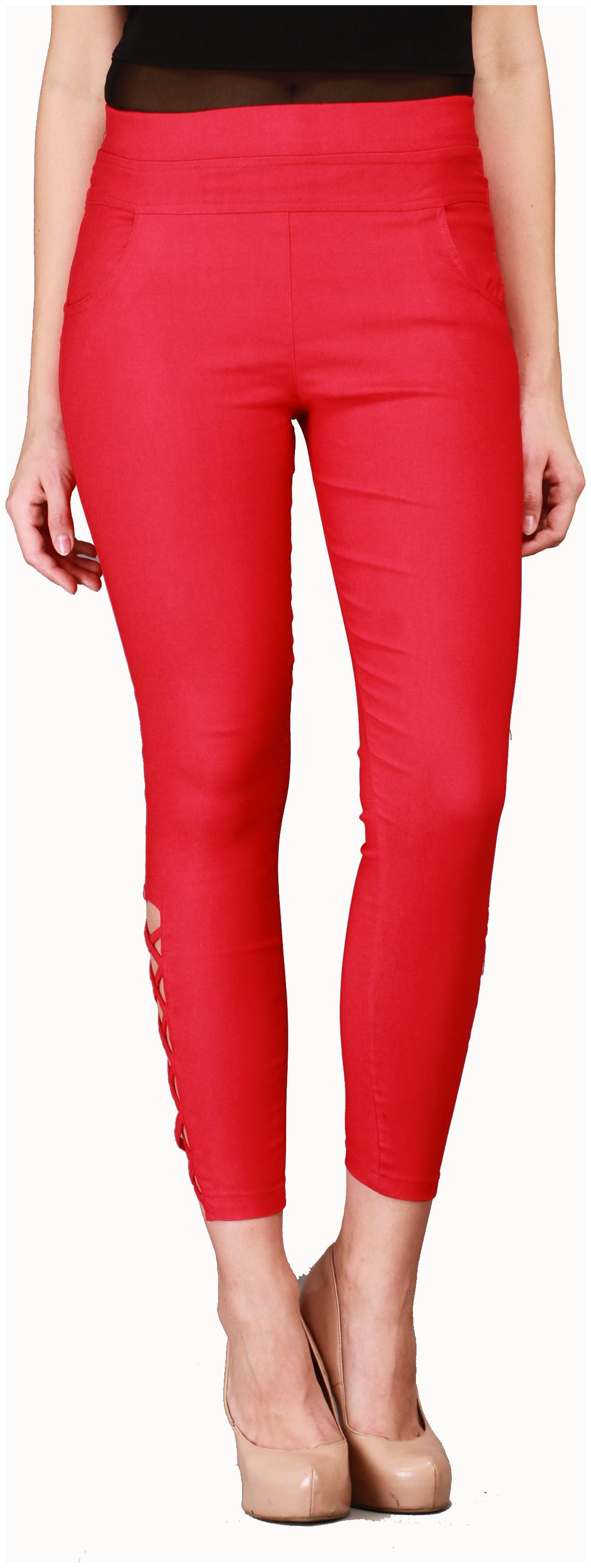

Sritika Women Red Straight fit Jegging