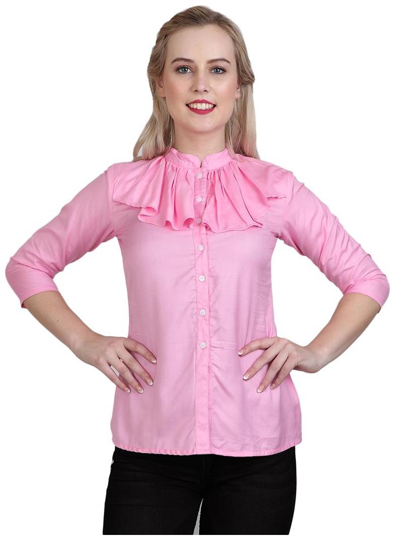

Sritika Women Pink Solid Regular Fit Shirt