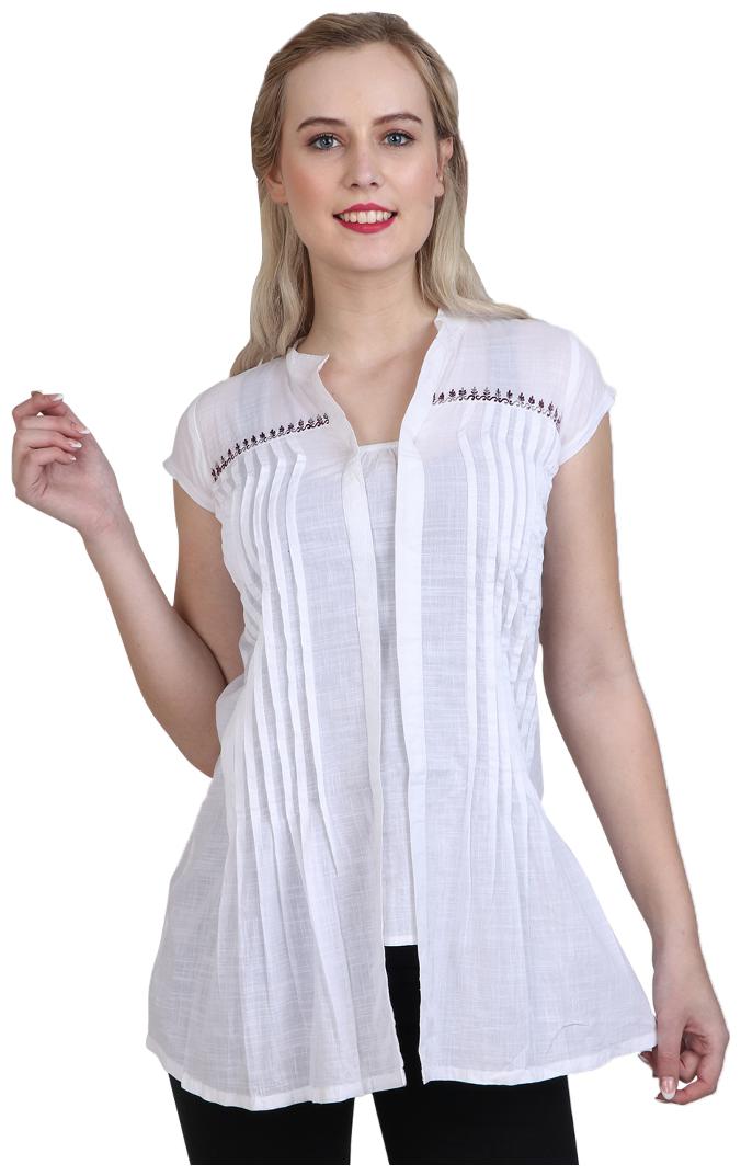 

Sritika Solid White Cotton Kurtis