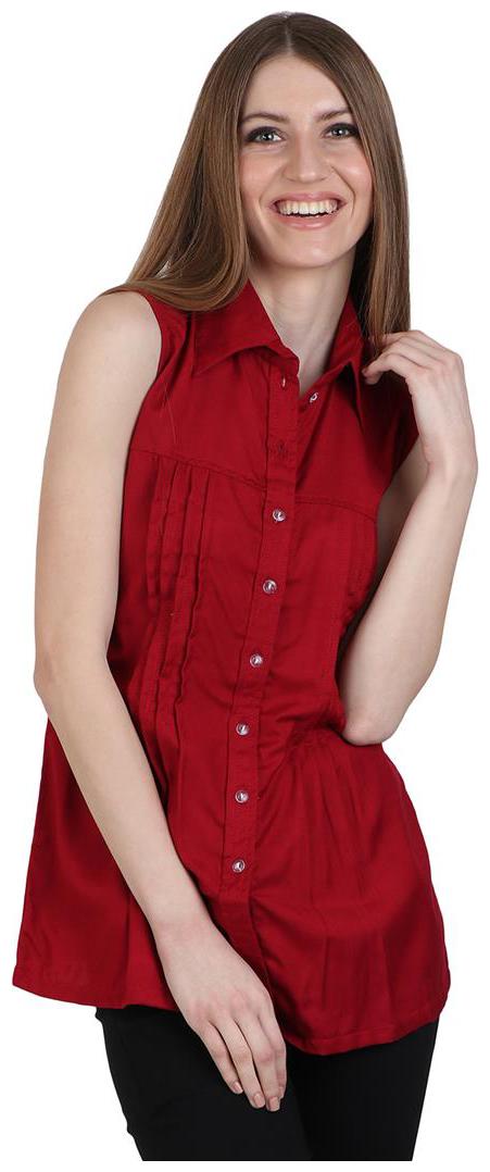 

Sritika Women Red Solid Regular Fit Shirt