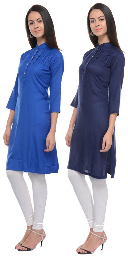 

Sritika Solid Rayon Multi Cambo Kurtis