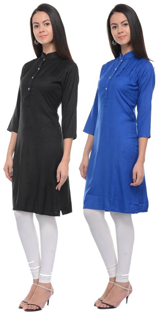 

Sritika Solid Rayon Multi Cambo Kurtis