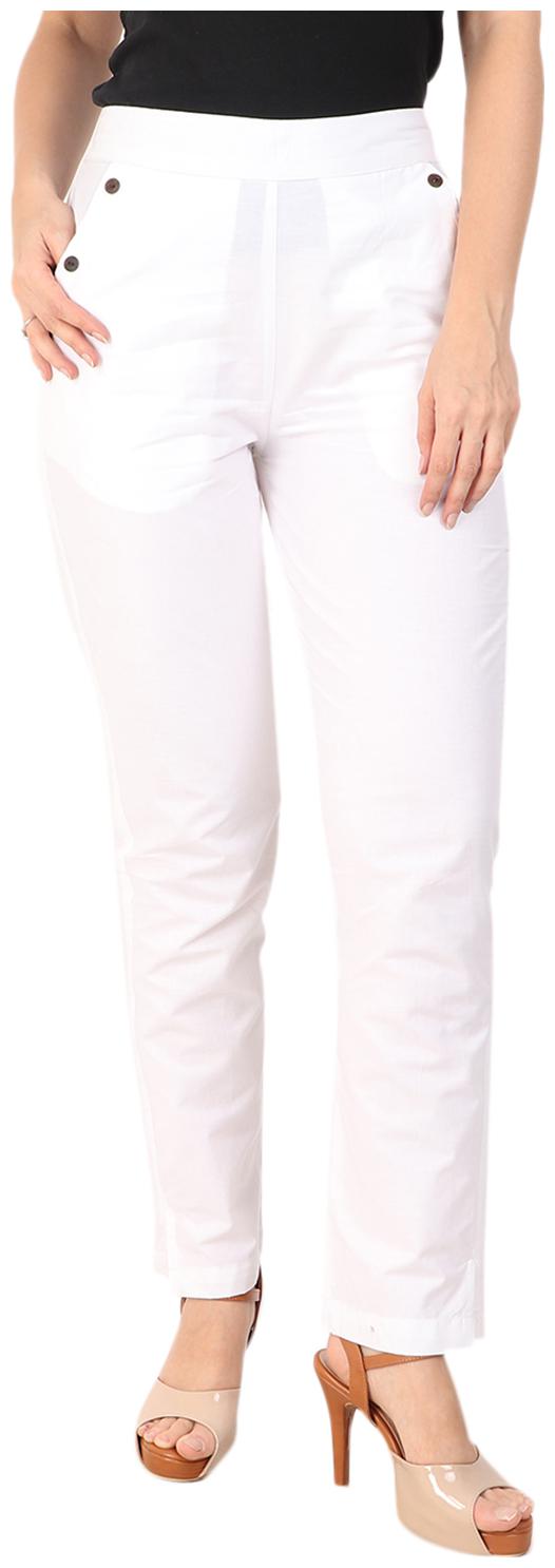 

Sritika Women White Straight fit Regular trousers