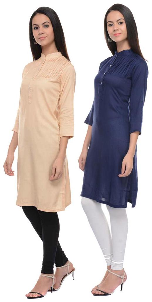 

Sritika Solid Rayon Multi Cambo Kurtis
