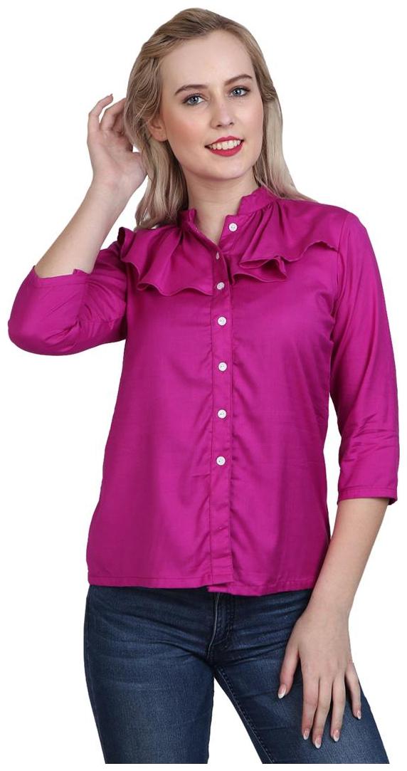 

Sritika Women Pink Solid Regular Fit Shirt