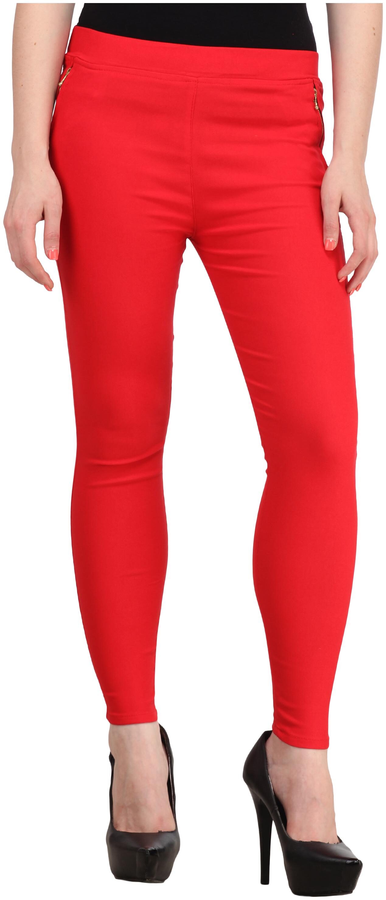 

Sritika Women Red Straight fit Jeans