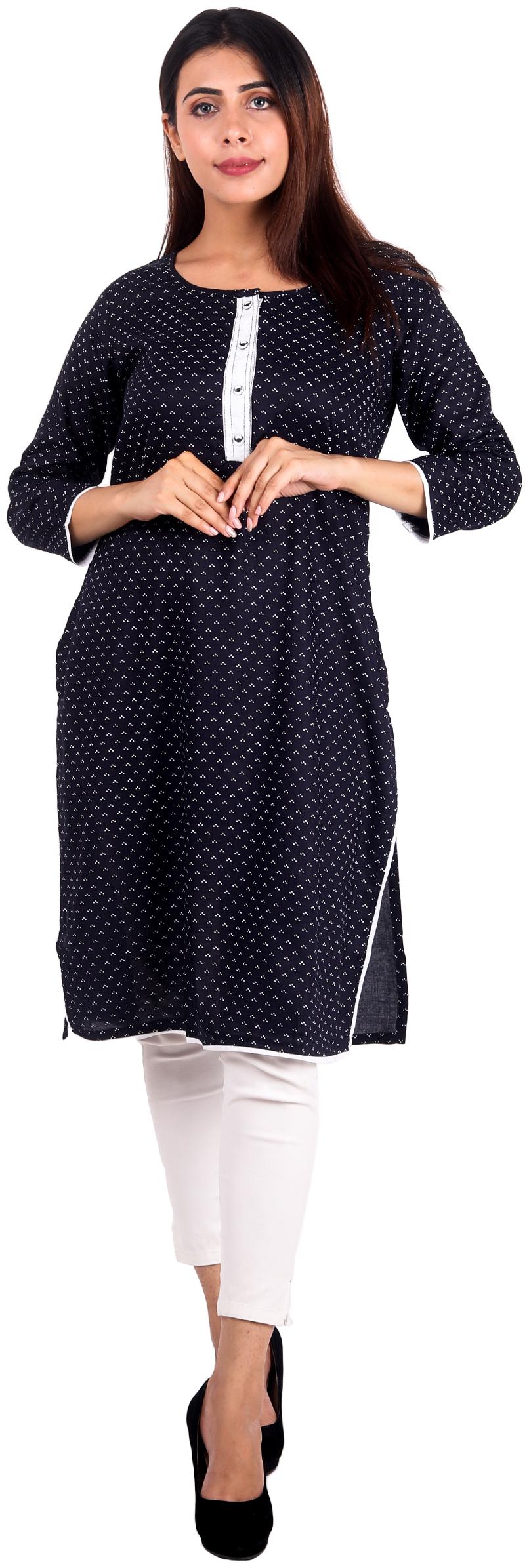 

Sritika Women Black Printed Regular Kurti