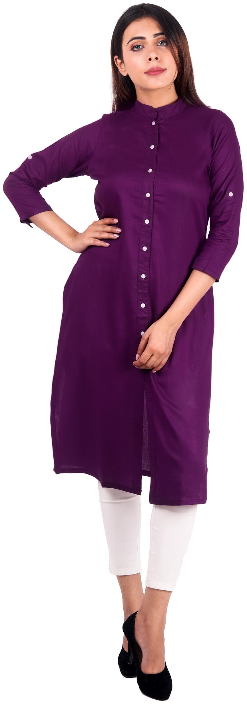 

Sritika Women Purple Solid Regular Kurti