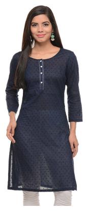 

Sritika Women Blue Solid Straight Kurta