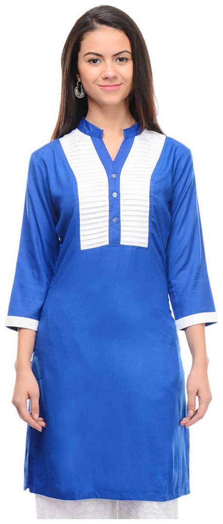 

Sritika Women Blue Solid Straight Kurta