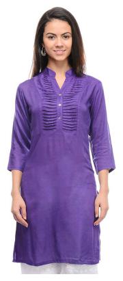 

Sritika Women Purple Solid Straight Kurta