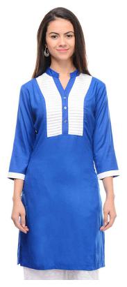 

Sritika Women Blue Solid Straight Kurta
