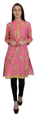 

Sritika Women Pink Printed Straight Kurta