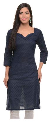 

Sritika Women Blue Solid Straight Kurta