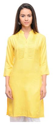 

Sritika Women Yellow Solid Straight Kurta