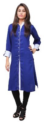 

Sritika Women Blue Solid Straight Kurta