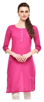

Sritika Women Pink Printed Straight Kurta