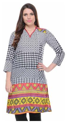 

Sritika Women Black Printed Straight Kurta