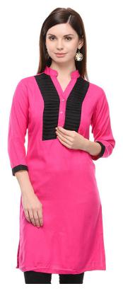 

Sritika Women Pink Printed Straight Kurta