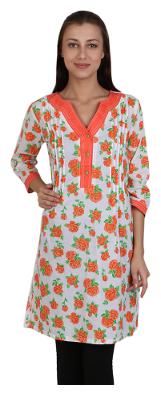 

Sritika Women White Printed Straight Kurta