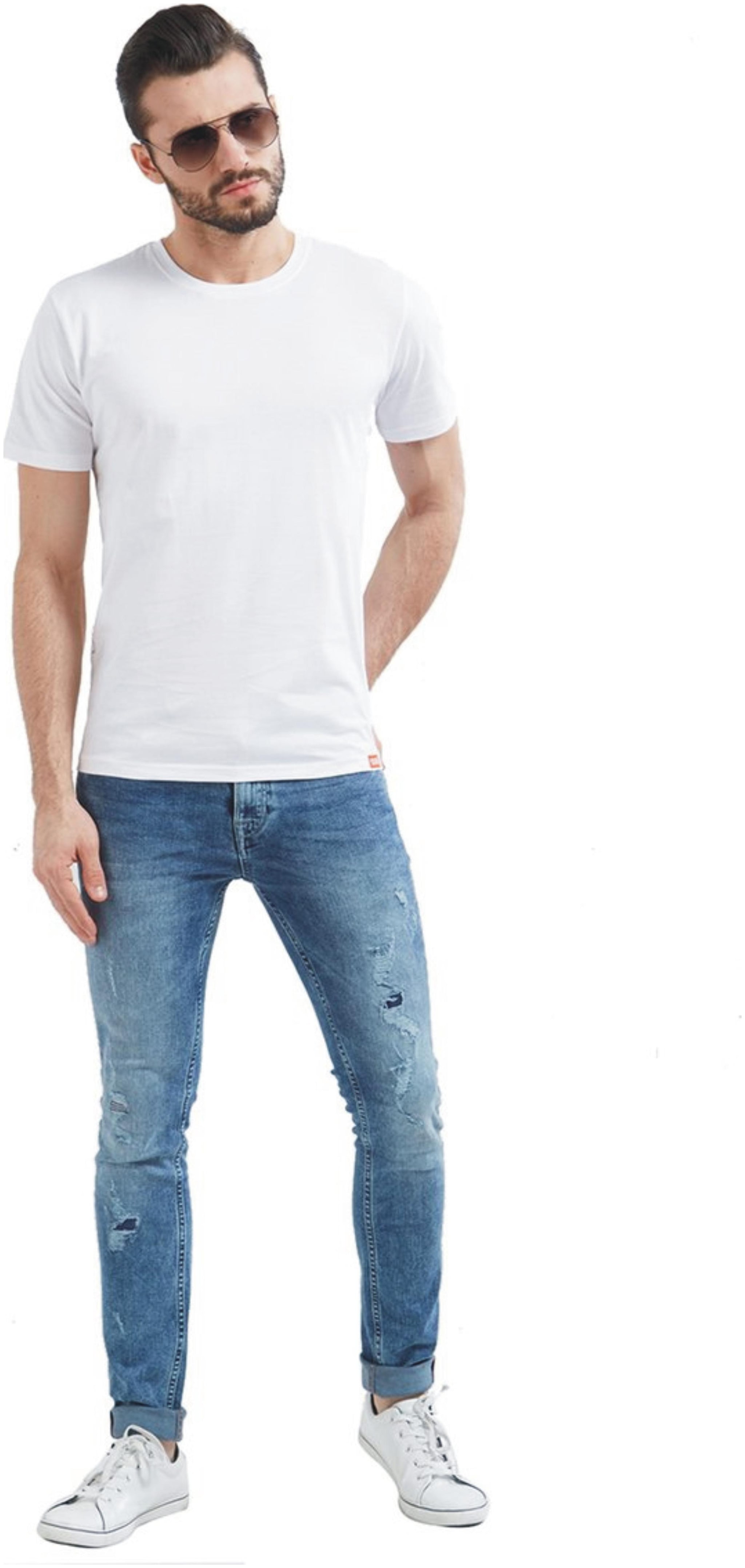 

JORKK Men White Regular fit Cotton Round neck T-Shirt - Pack Of 1