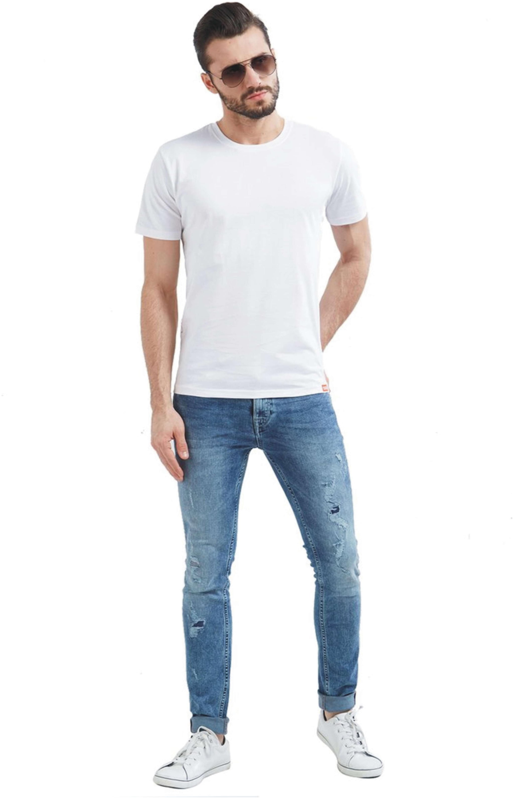 

JORKK Men White Regular fit Cotton Round neck T-Shirt - Pack Of 1