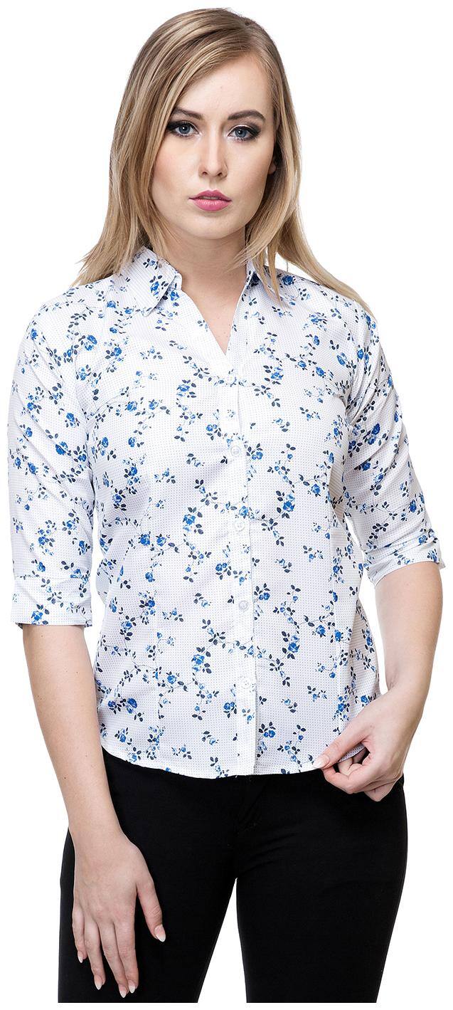 STANVEE Women Blue Floral Regular Fit Shirt