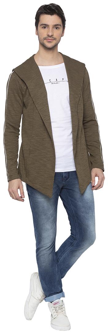 

Status Quo Men Green Shawl collar Front-open sweater