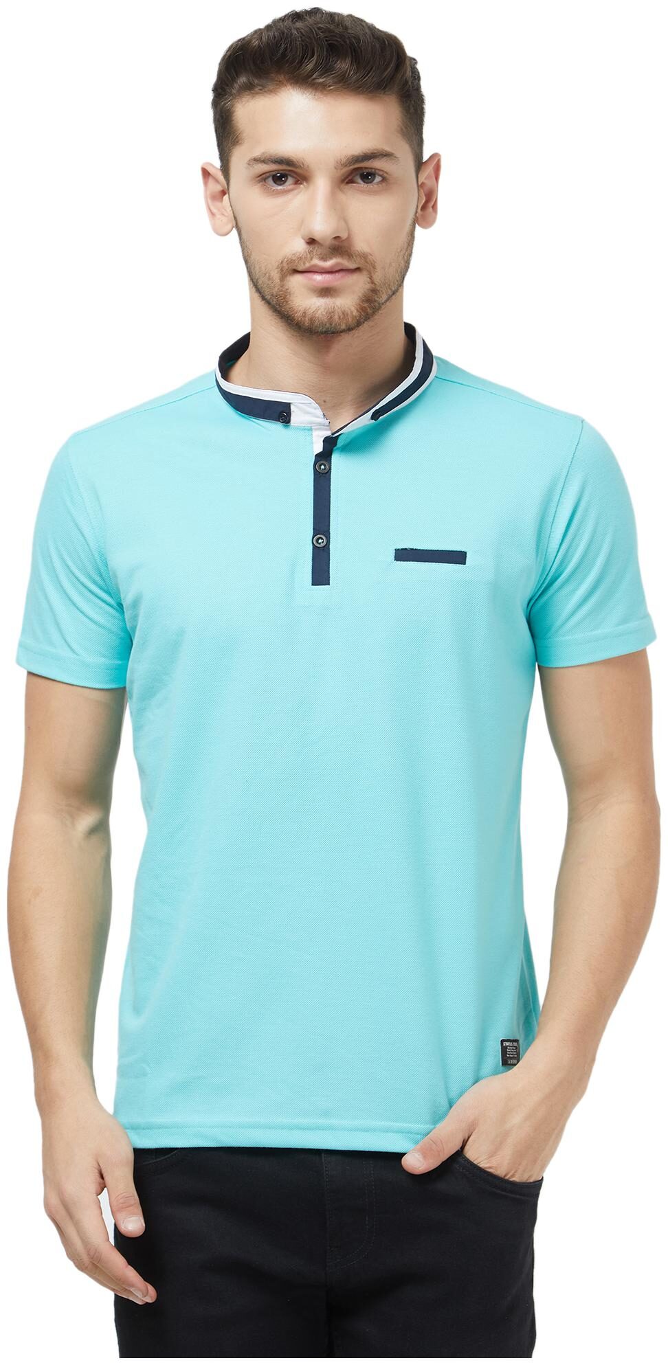 

Status Quo Men Blue Slim fit Cotton High neck T-Shirt - Pack Of 1