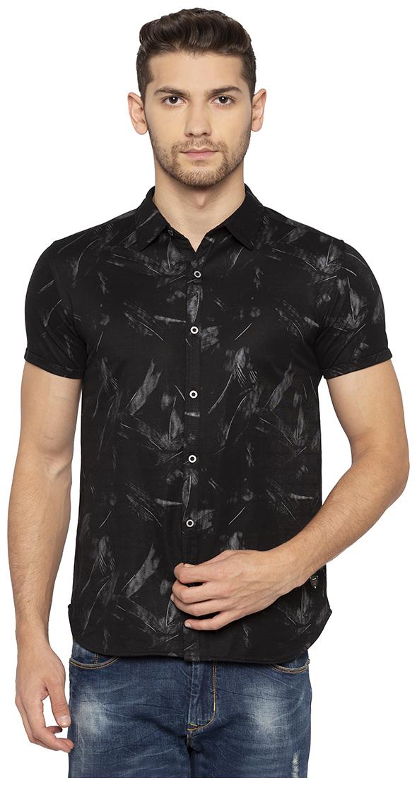 

Status Quo Men Black Printed Slim Fit Casual Shirt