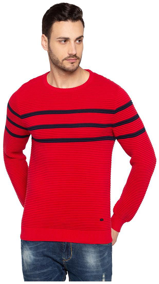 

Status Quo Men Red Round neck Pullover