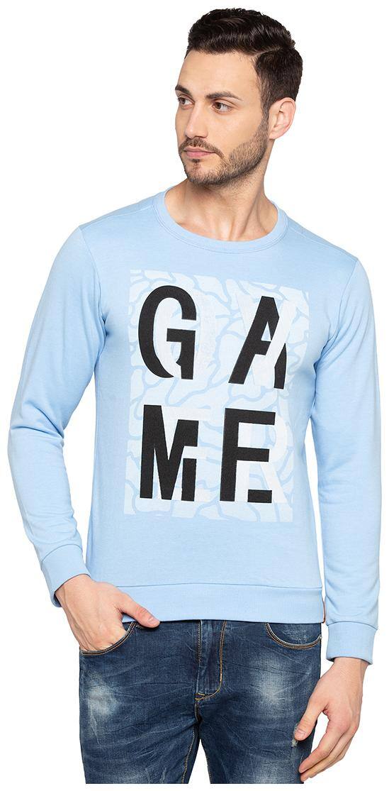 Status Quo Mens Sky Blue Slim Fit Sweatshirt