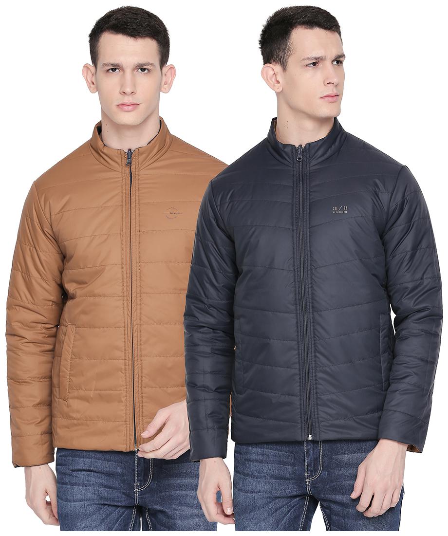 

Status Quo Men Yellow Black Solid Quilted jacket