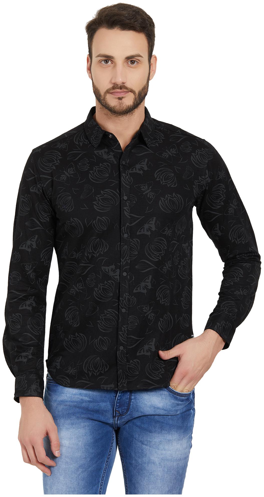

Status Quo Men Black Printed Slim Fit Casual Shirt