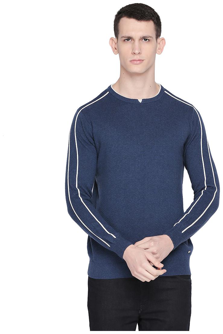 

Status Quo Men Blue Round neck Pullover