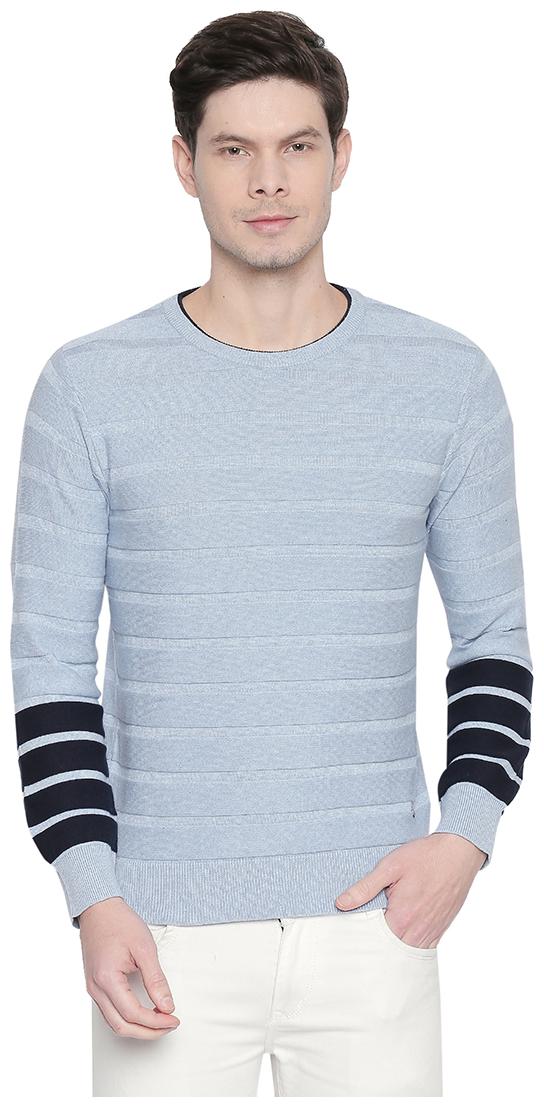 

Status Quo Men Blue Round neck Pullover