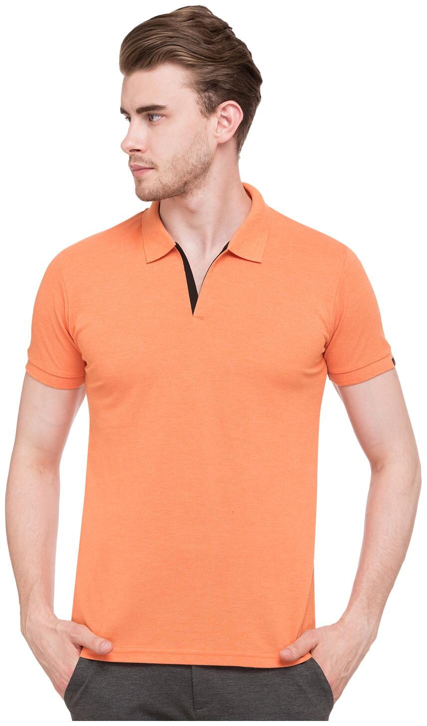 

Status Quo Men Orange Slim fit Cotton Polo collar T-Shirt - Pack Of 1