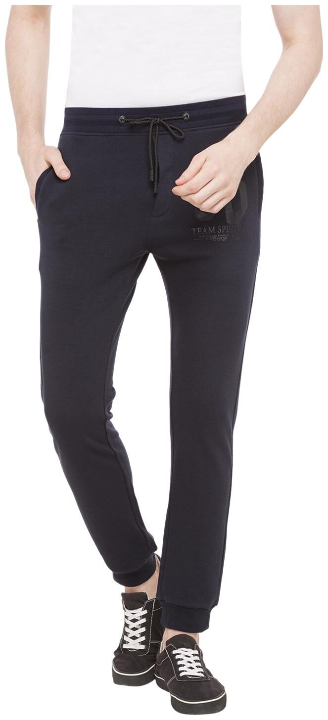 

Status Quo Mens Navy Blue Slim Fit Mid Rise Track Pants