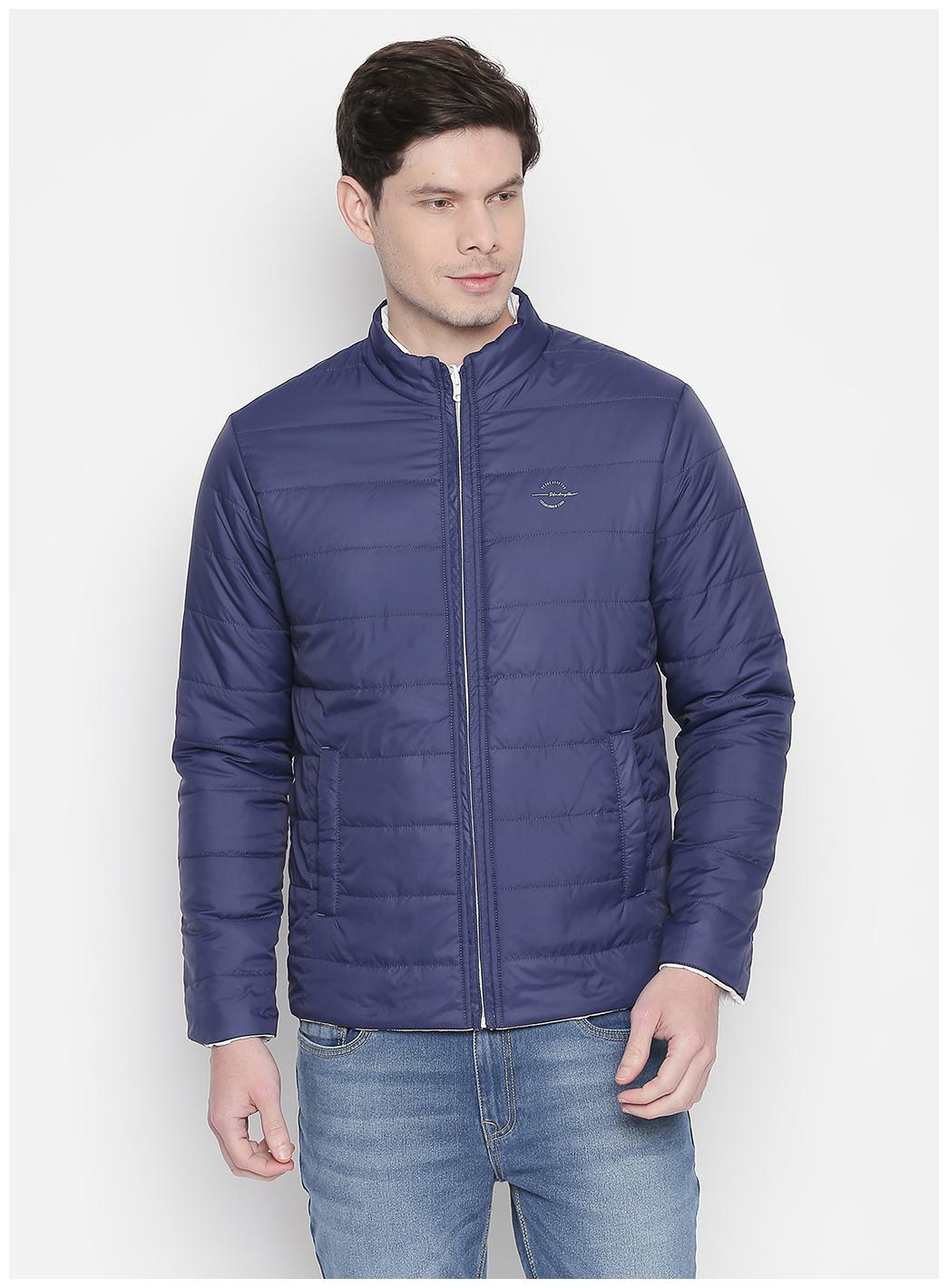 

Status Quo Men Blue Solid Quilted jacket