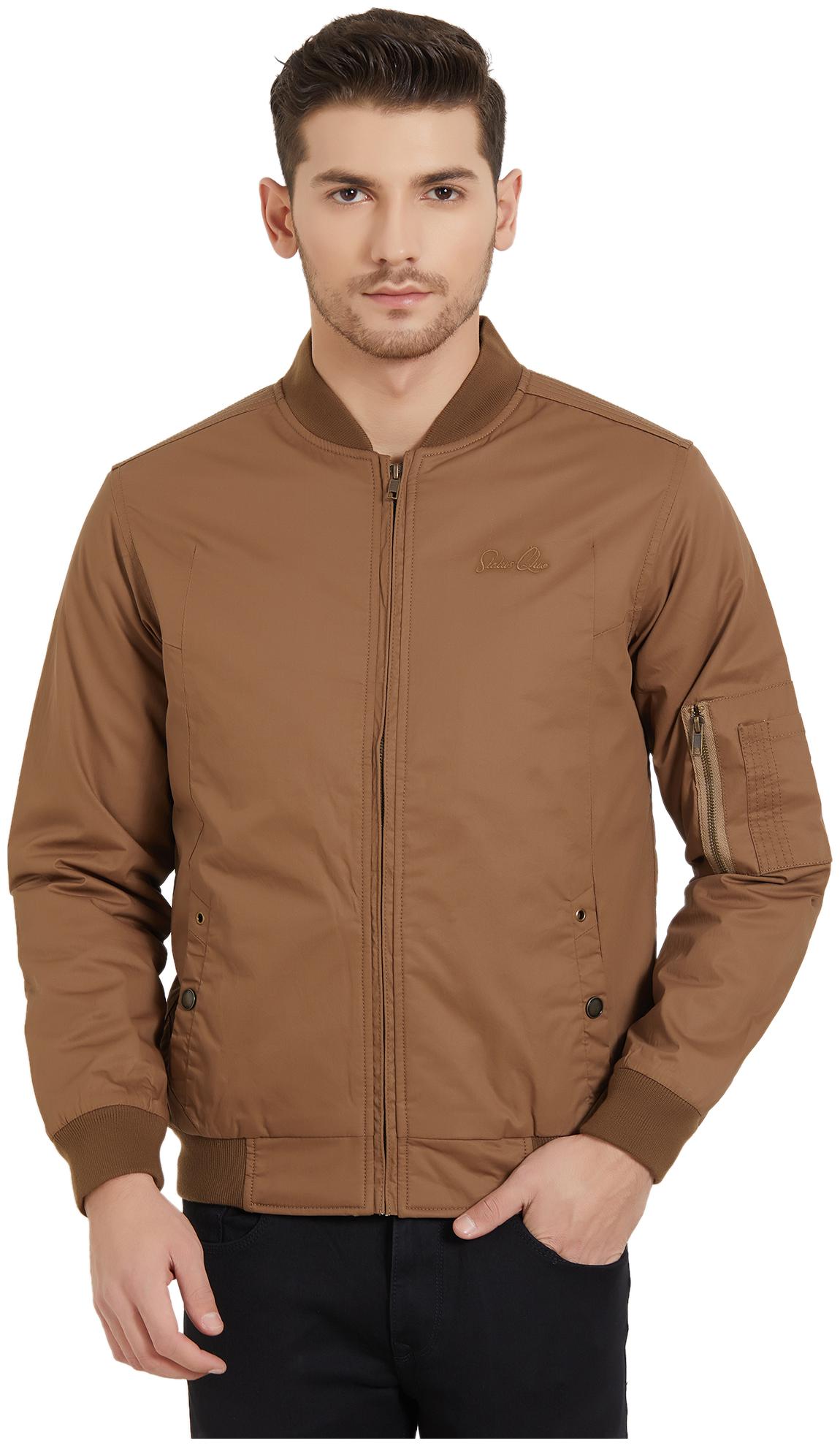 

Status Quo Men Beige Solid Quilted jacket