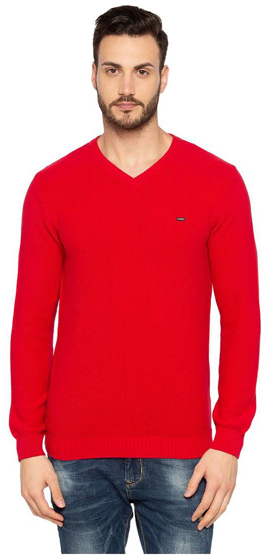 

Status Quo Men Red V neck Pullover